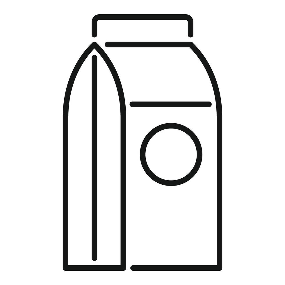 Blank milk or juice carton with screw cap outline icon vector