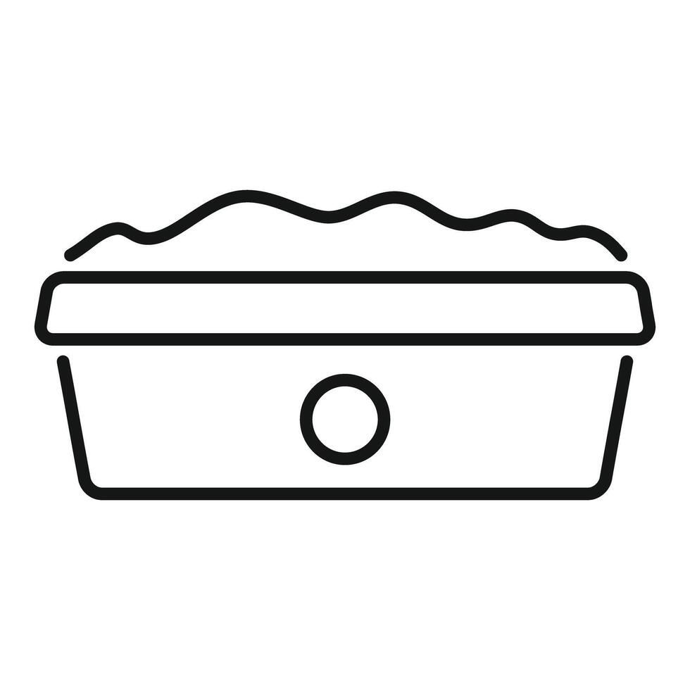 Rectangular plastic container filled with food ready for delivery vector