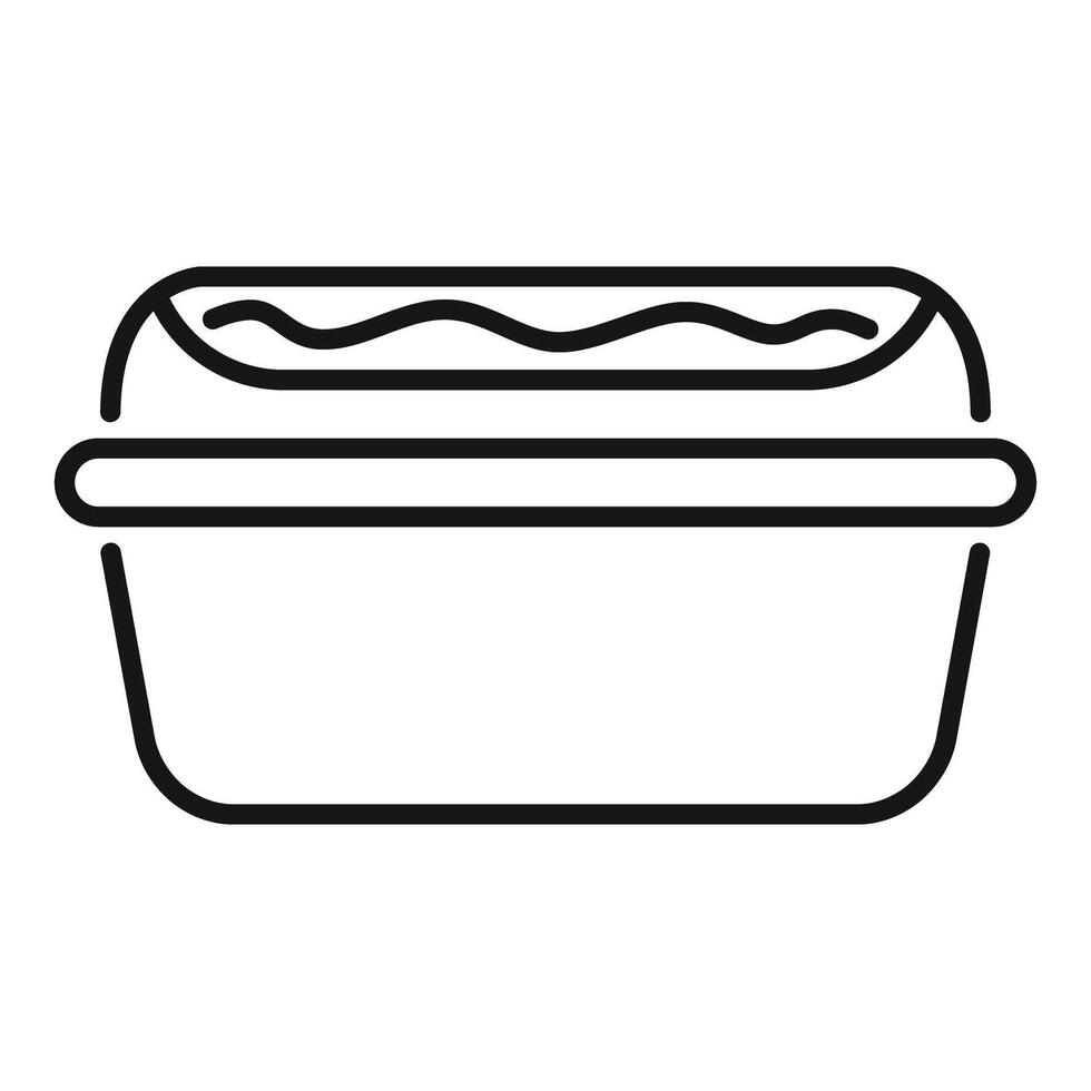 Plastic container for food delivery or takeaway representing food delivery industry vector