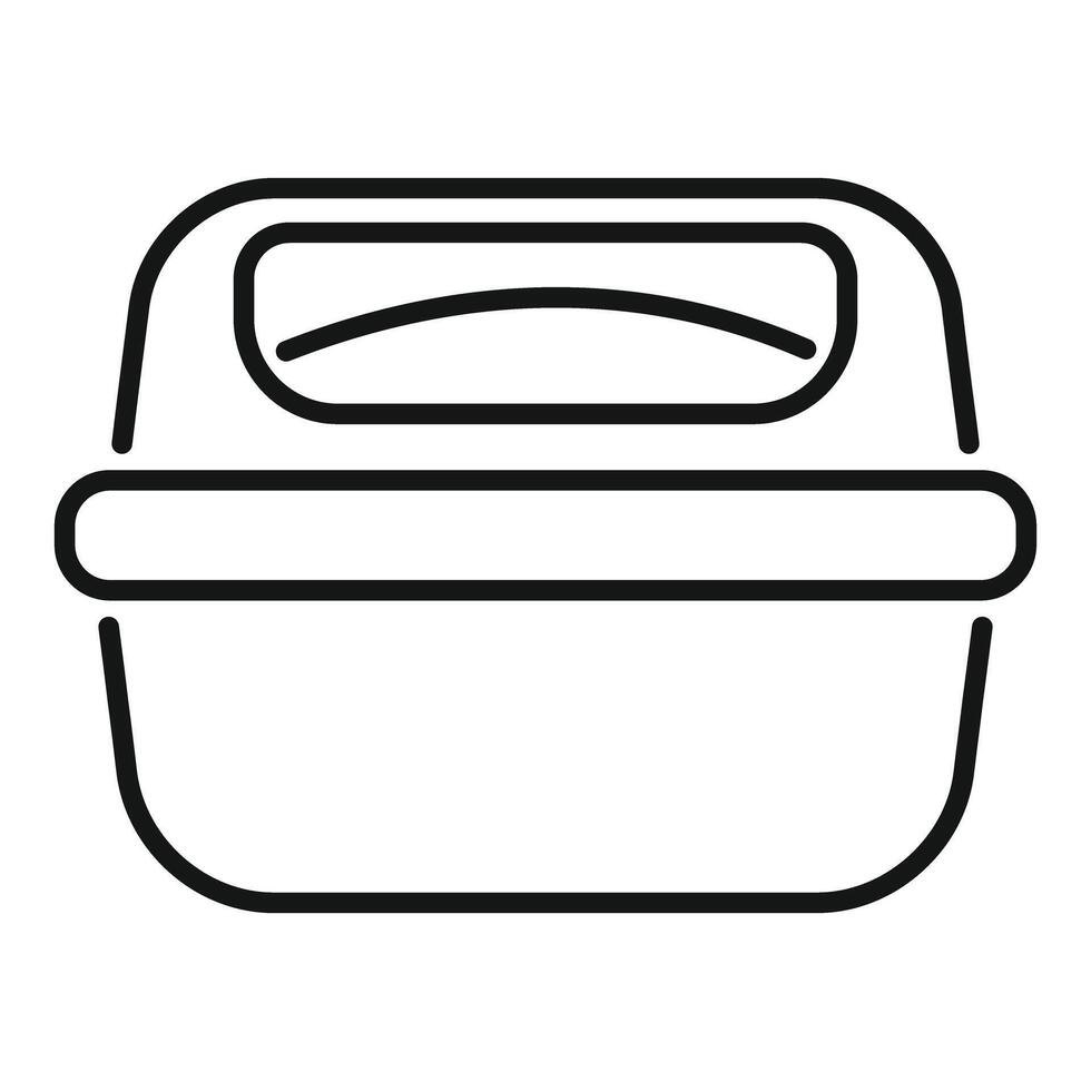 Lunch box icon, food container for school or office vector