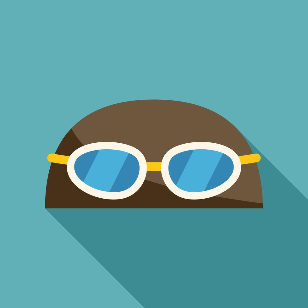Swimmer wearing a swim cap and goggles getting ready to swim vector