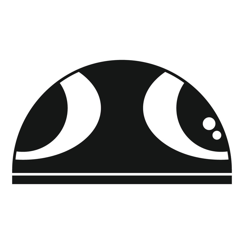 Black and white simple swim cap icon for swimming pool vector