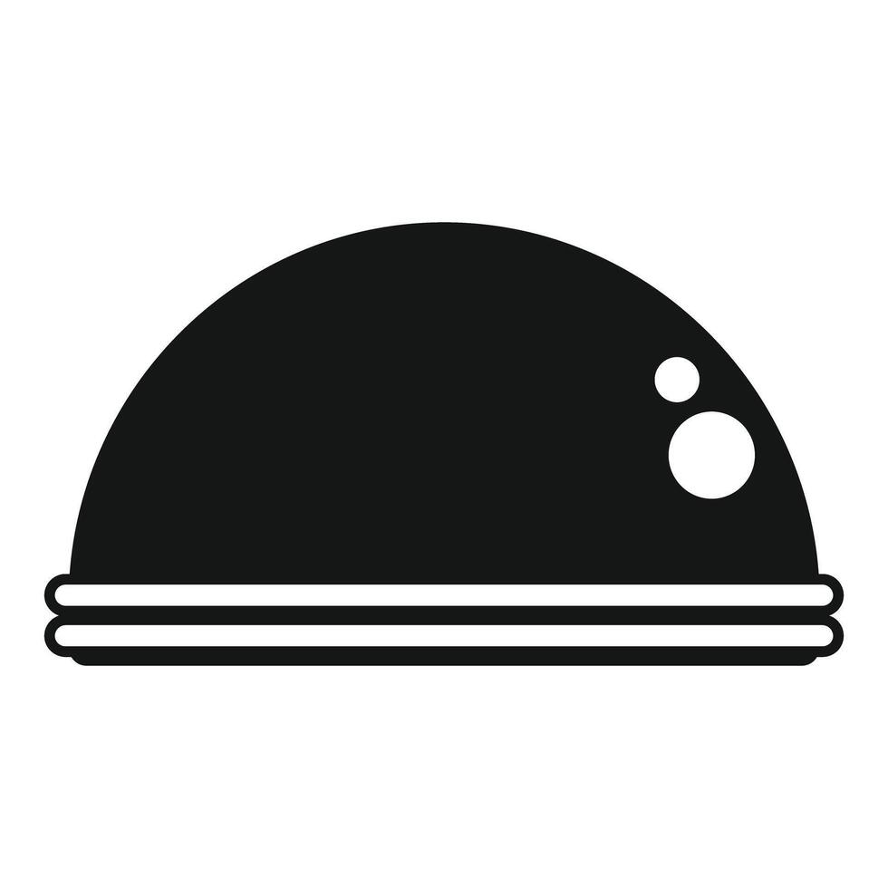 Black and white vector icon of a hemisphere dome with a flat base