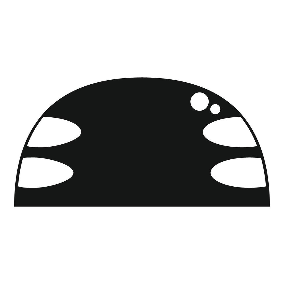 Black and white half circle with holes minimalist illustration vector