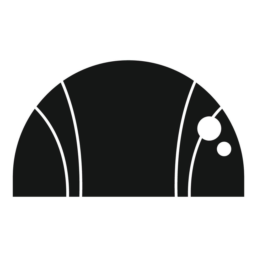 Half moon shaped bread with sesame seeds icon, simple style vector