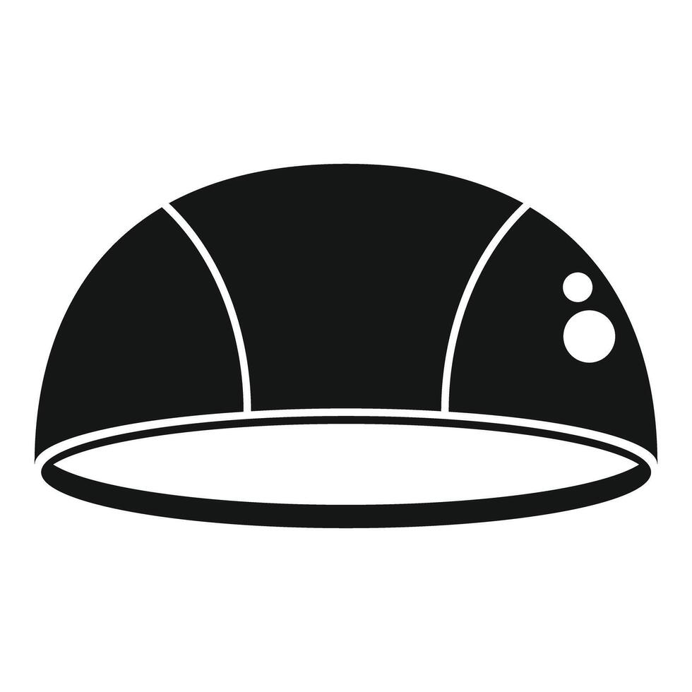 Black swimming cap for professional training in swimming pool vector