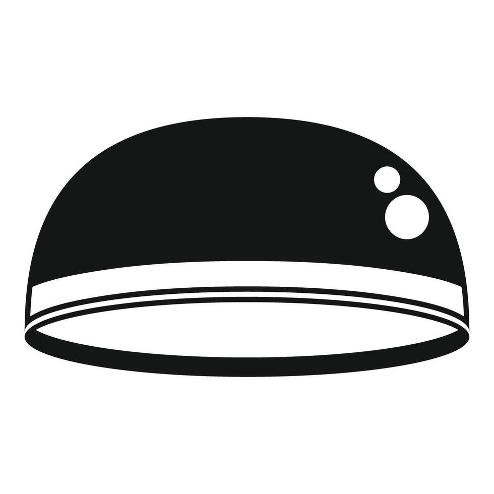 Round ceiling lamp hanging and illuminating a room in simple minimalist style vector