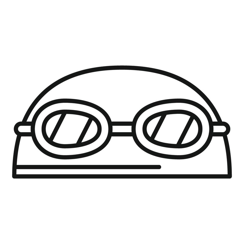Swimming cap and goggles icon representing swimming pool and recreation vector