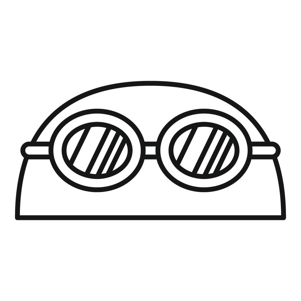 Swimming cap and goggles icon representing swimming pool safety vector