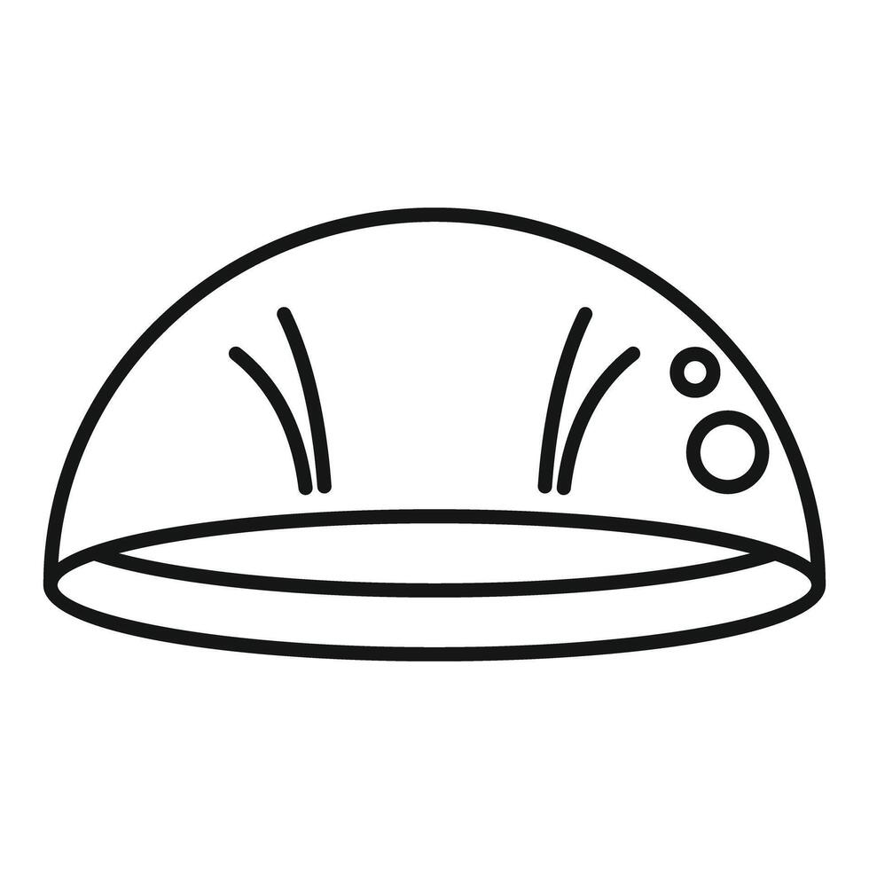 Force field protecting from futuristic danger, safety dome icon vector