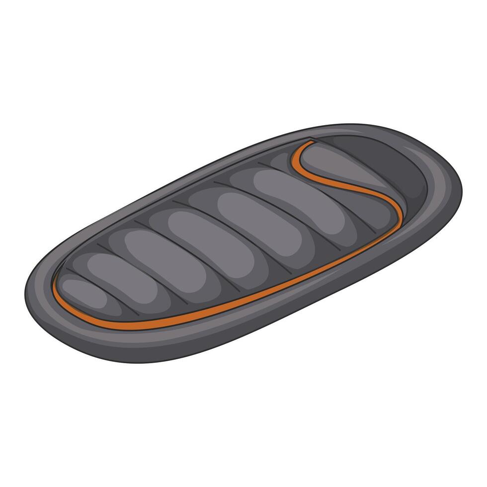 Grey and orange sleeping bag for comfortable camping trip vector