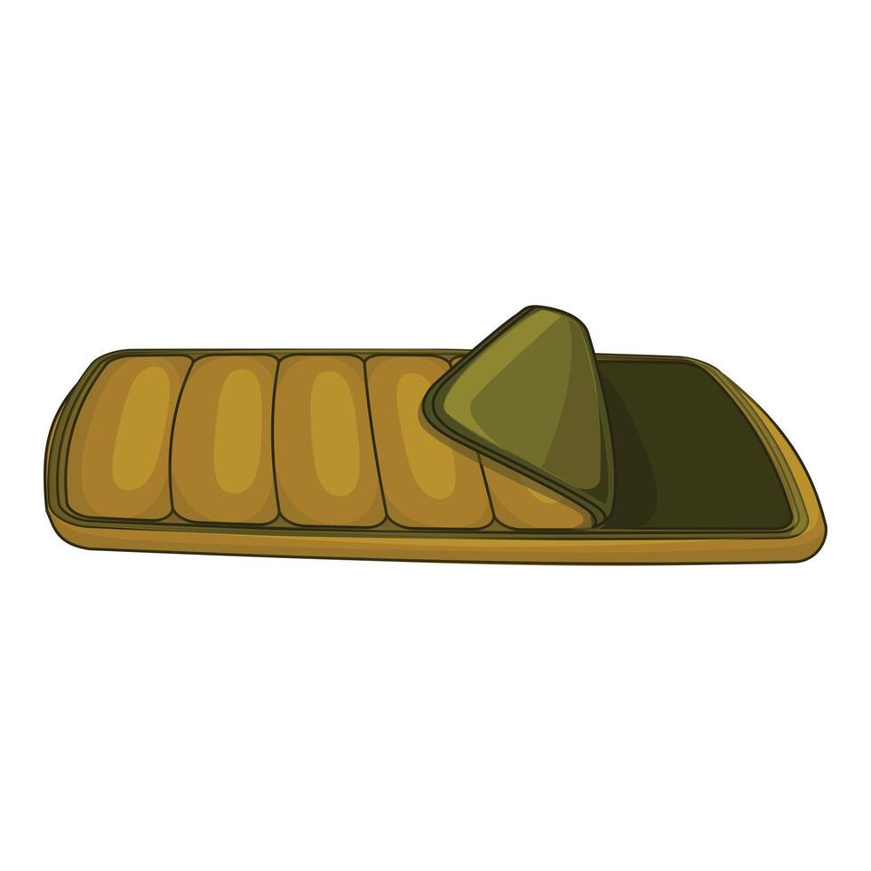 Green open sleeping bag for camping trip vector