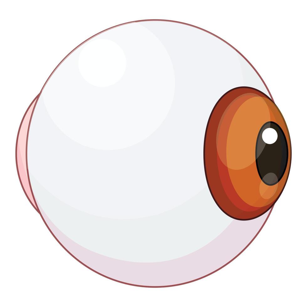 Cartoon eyeball looking sideways with orange iris vector