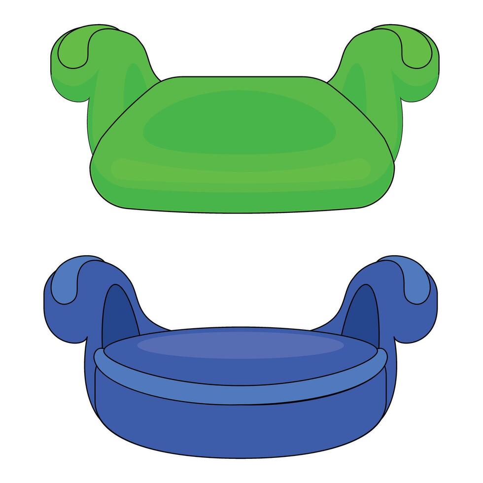 Green and blue baby car seat isolated on white background vector