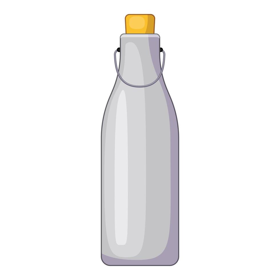 Grey bottle with cork stopper having metal clasp is standing on white background vector