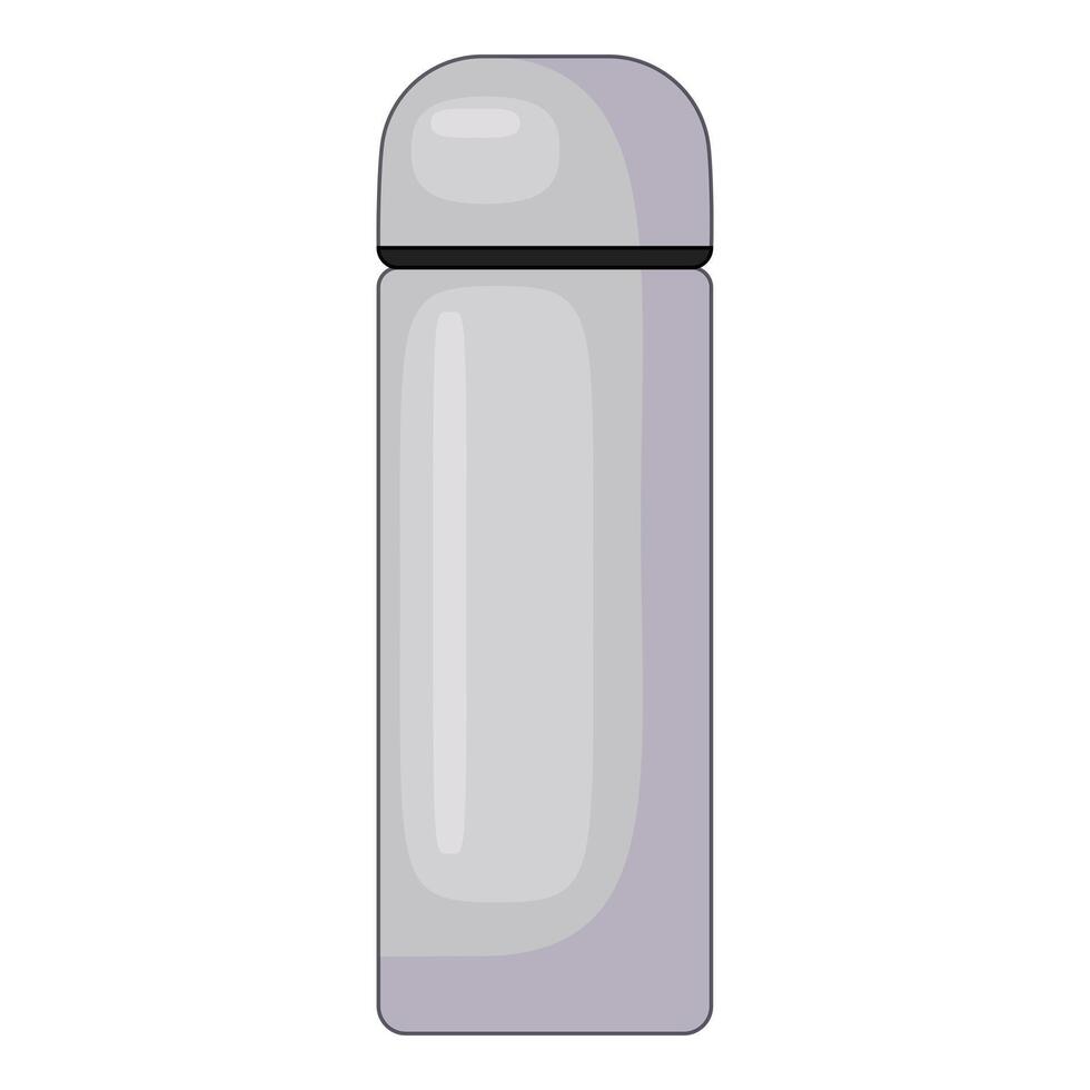 Gray metal thermos flask keeping your drink hot vector
