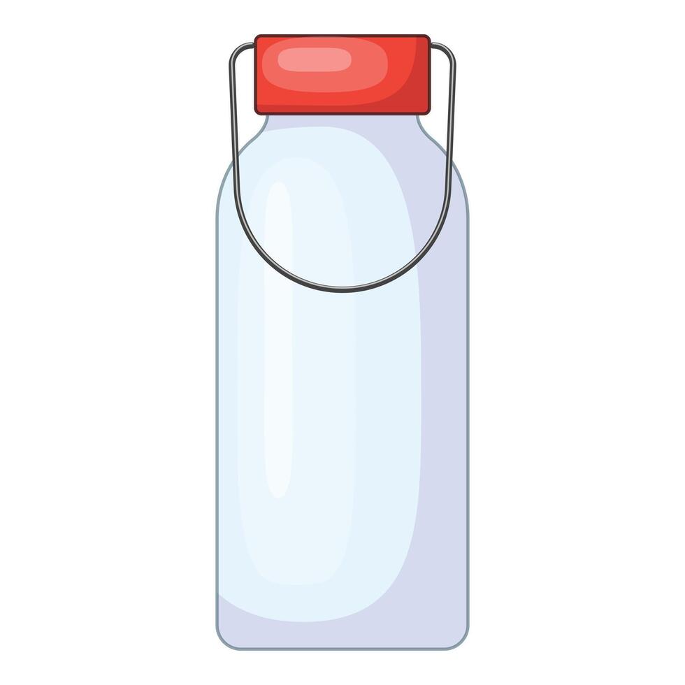 Empty milk bottle with a red cap, waiting to be filled vector