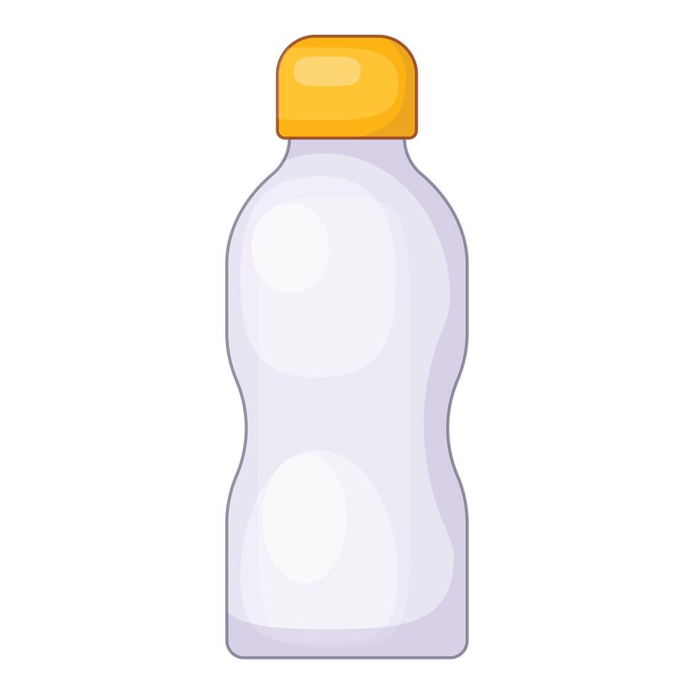White plastic bottle with yellow cap standing on white background vector