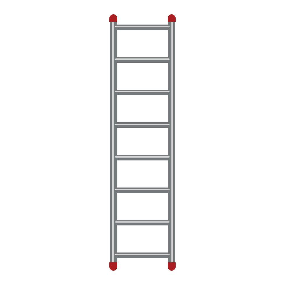 Tall metal ladder standing on white background vector