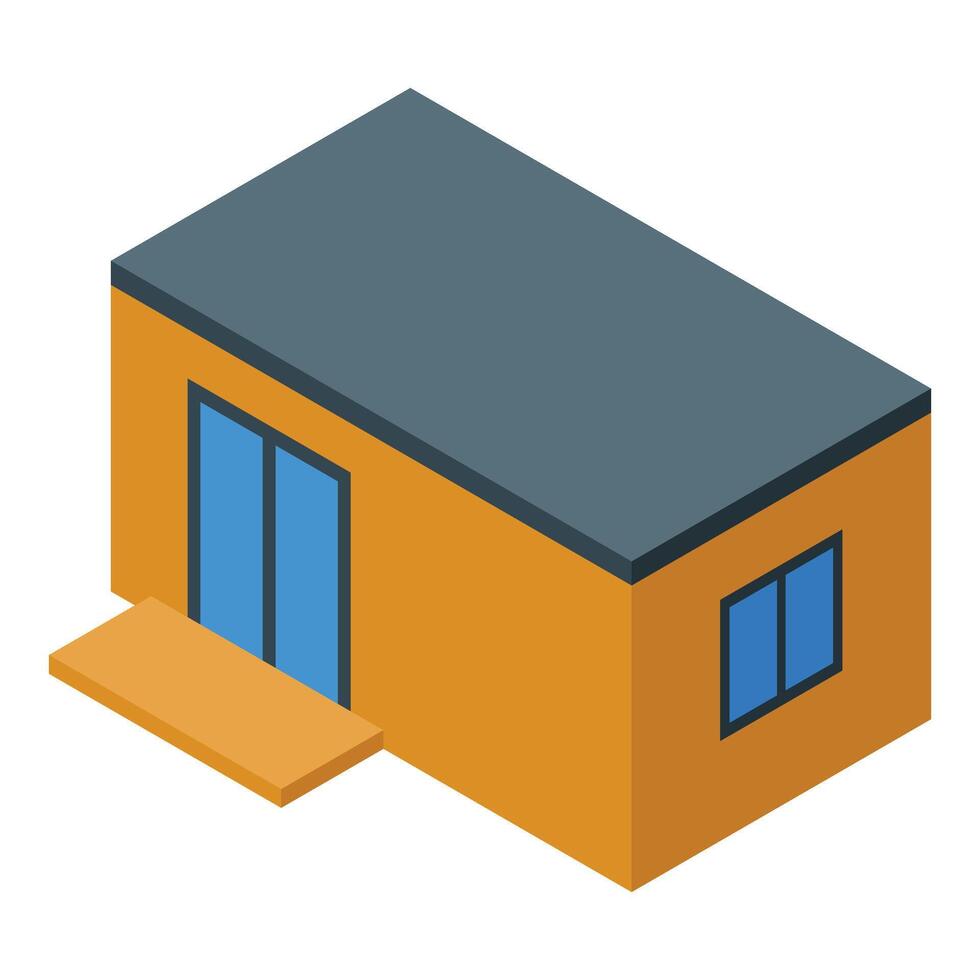 Modern prefabricated container house with porch showing minimalist design vector