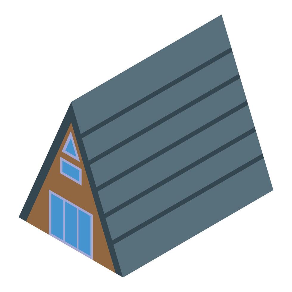 Modern a frame wooden cabin for camping tourism vector
