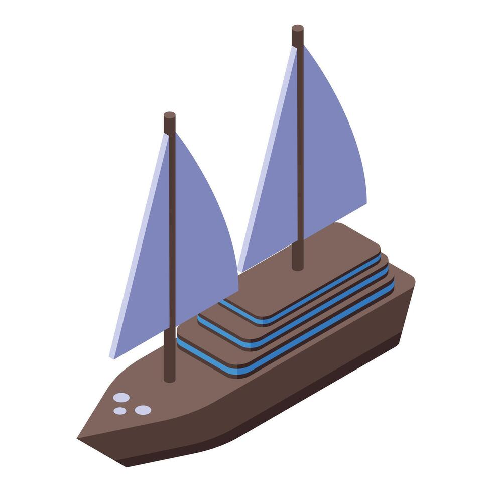 This sailboat is sailing on the water surface vector