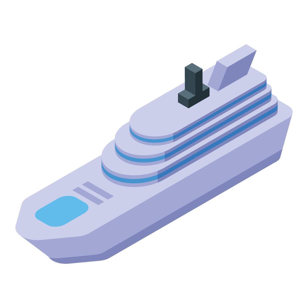 Luxury cruise ship sailing on the sea in isometric view vector