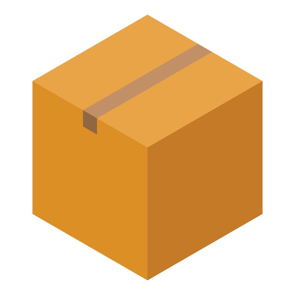 Sealed cardboard box standing on white background vector