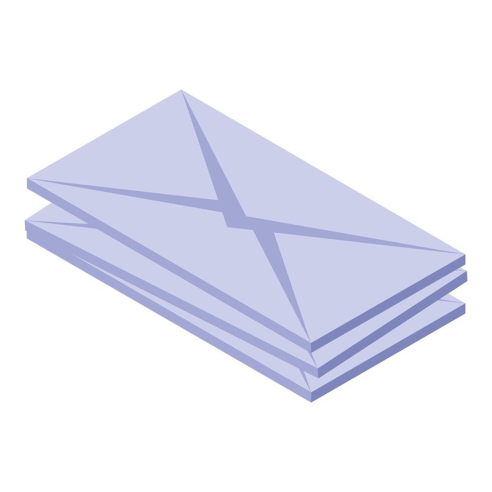 Stack of envelopes isometric sending mail icon vector