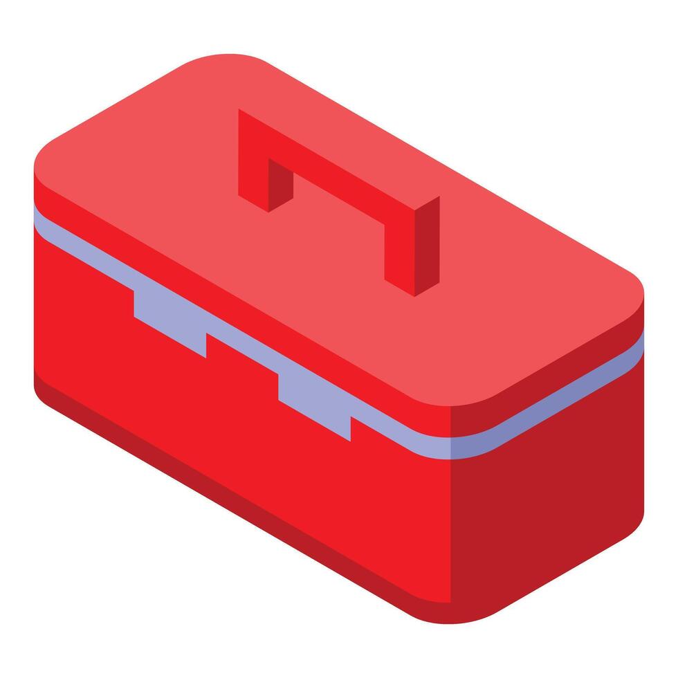 Red tool box for repairing home appliances isometric view vector