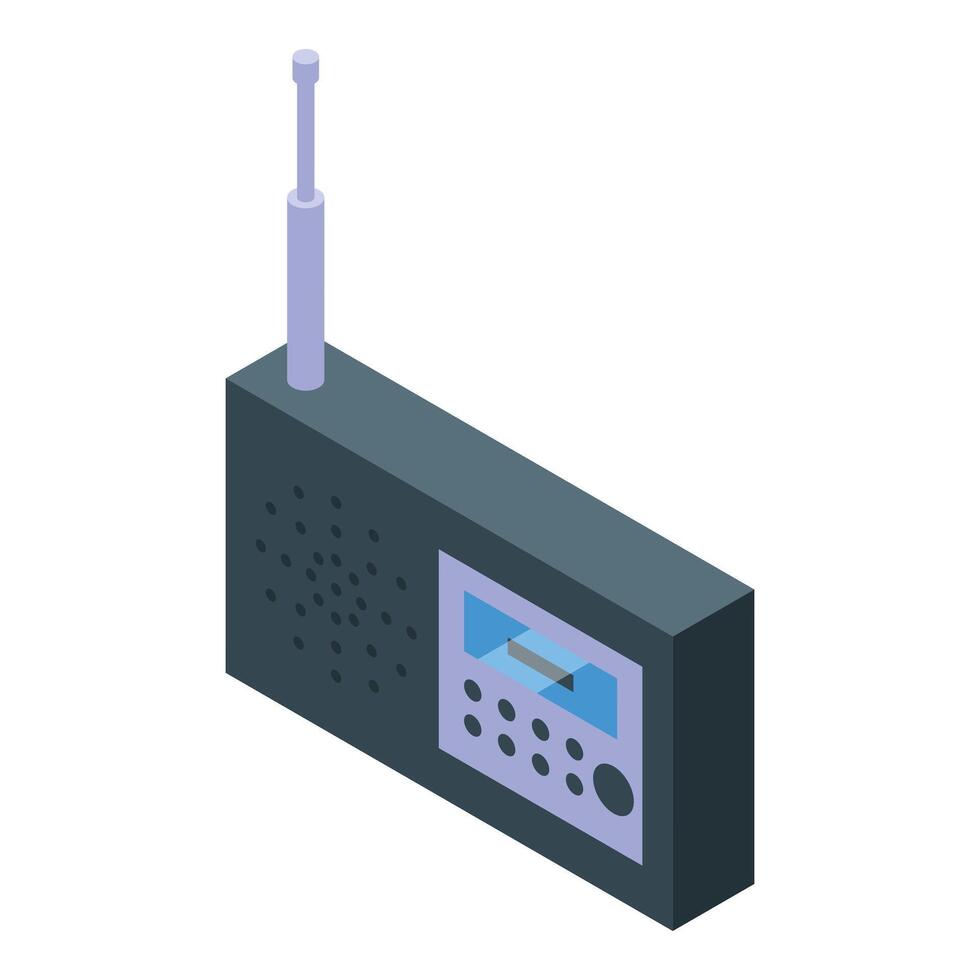 Portable radio receiver transmitting audio waves vector