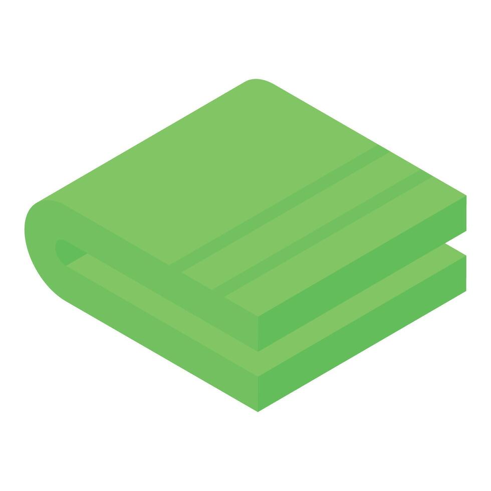 Green towel folded representing spa and wellness concept vector