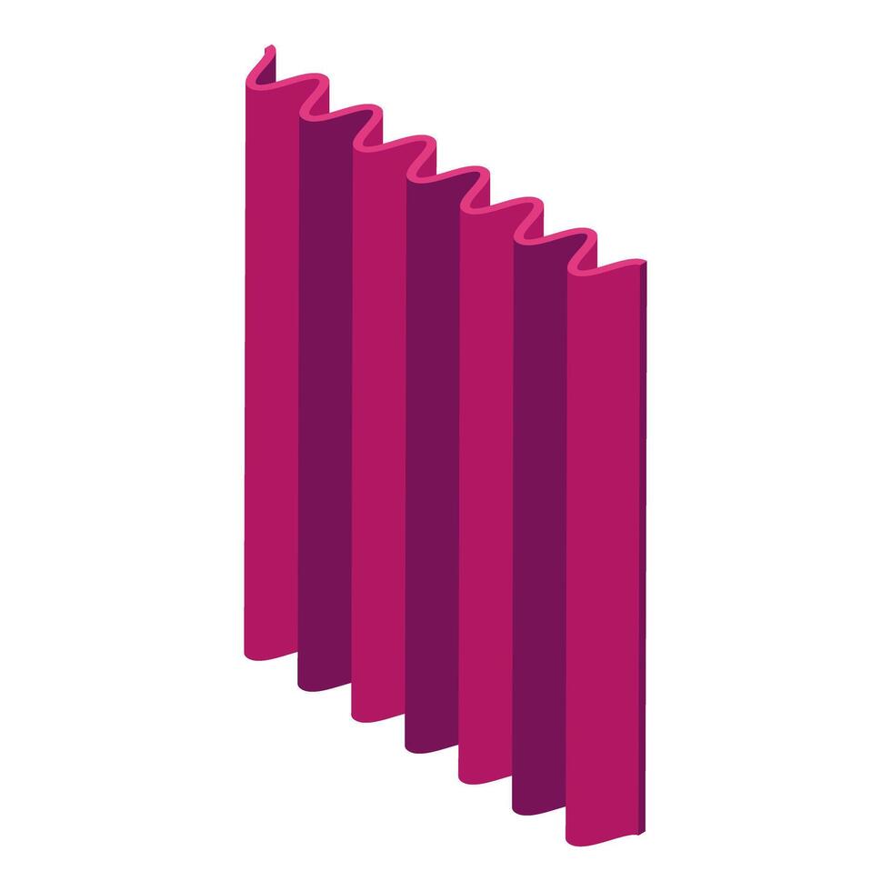 Magenta wavy metal sheet for roofing isometric view vector