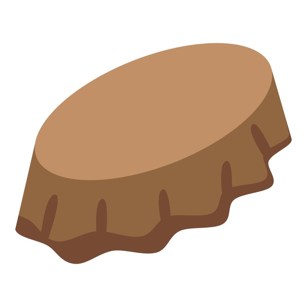 Brown tree stump showing growth rings vector