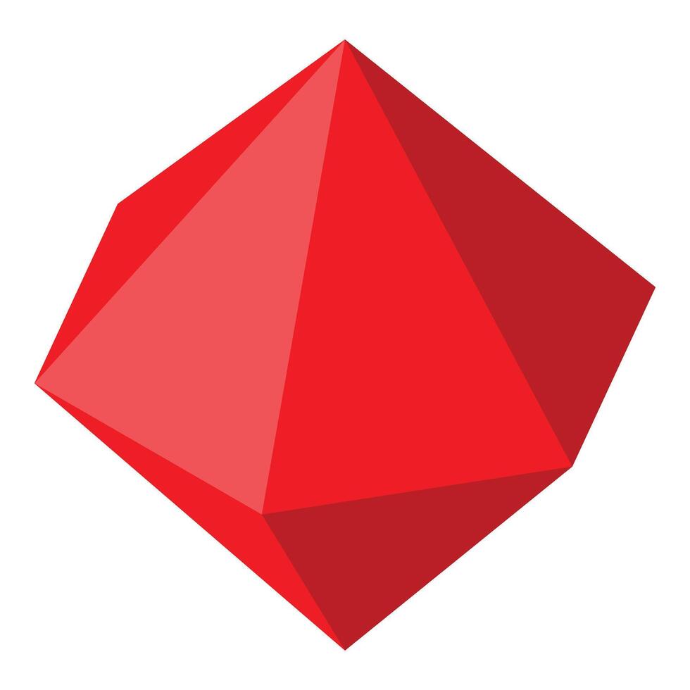 Red geometric shape rotating on white background vector