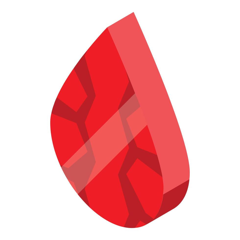 Red blood drop showing cracked surface illustrating health issues vector