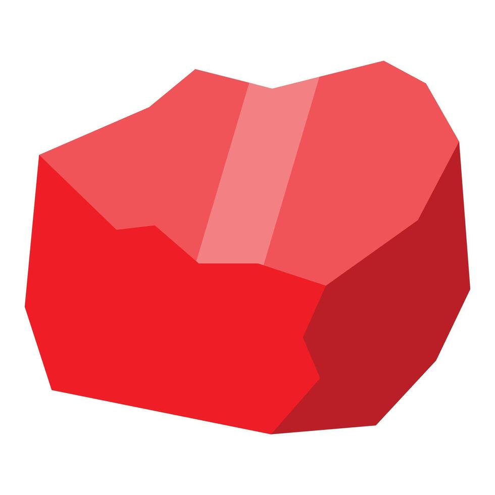 Red geometric shape resembling a heart showing love and romance vector