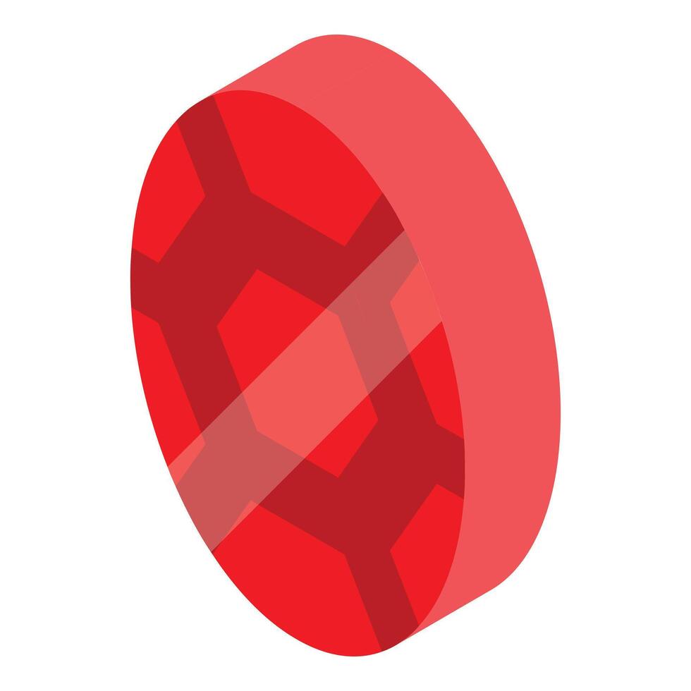 Red pill showing honeycomb pattern under transparent coating vector