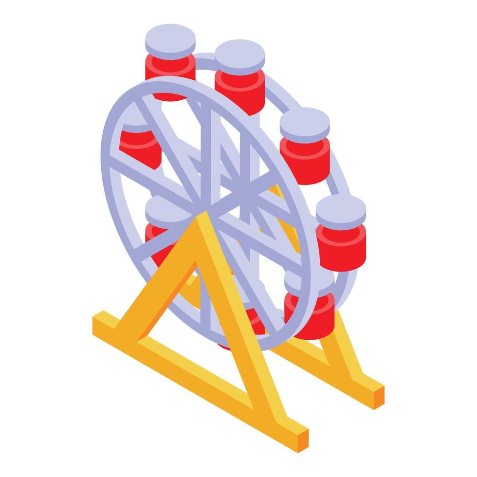 Ferris wheel standing still on a sunny day at the amusement park vector
