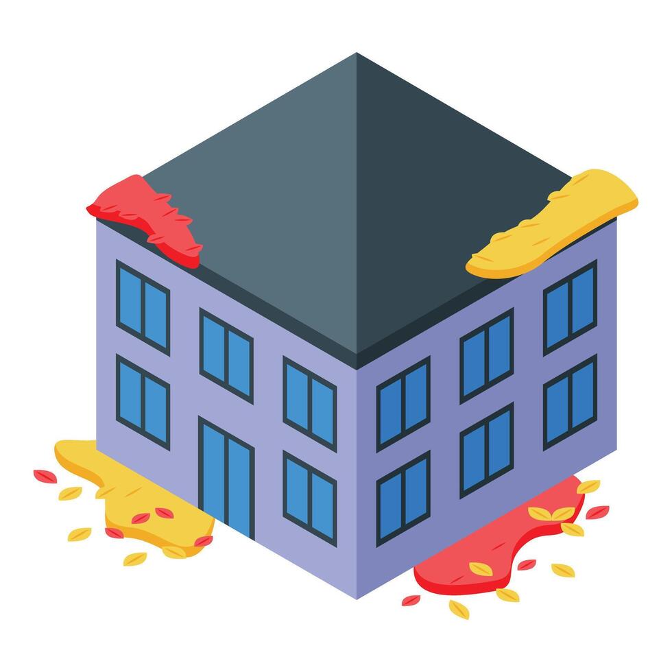 Building facade is leaking during autumn season vector