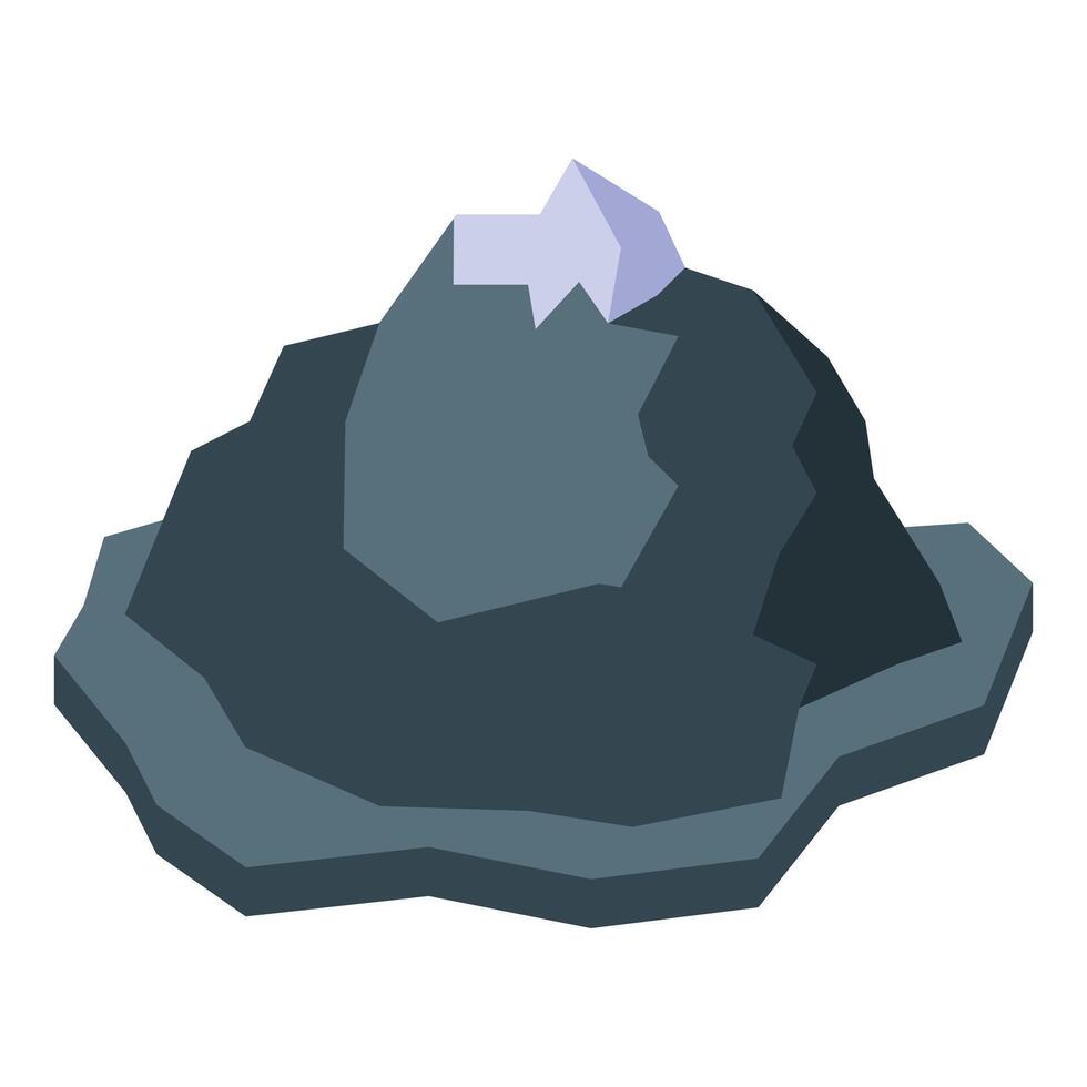 Large stone with sharp crystal growing out of it vector