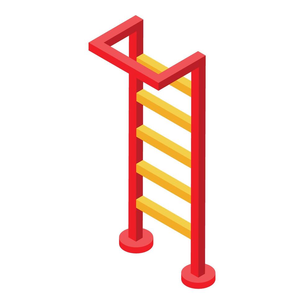 Red ladder standing tall leading upwards isometrically vector