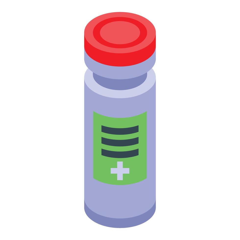 Medical test vial isometric icon showing healthcare vector