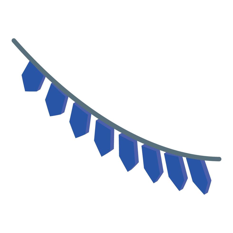 Blue party garland hanging on string decoration vector