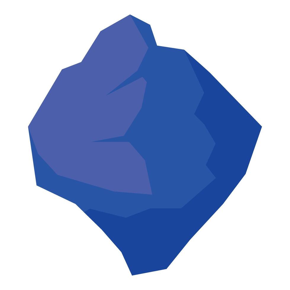 Blue crystal rock illustration presenting a rugged and geometric shape vector
