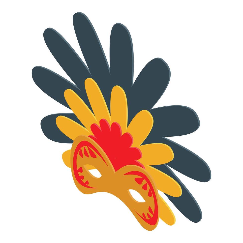 Carnival mask with feathers is waiting for the celebration to start vector