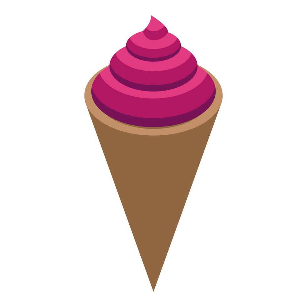 Pink ice cream cone melting on a hot summer day vector