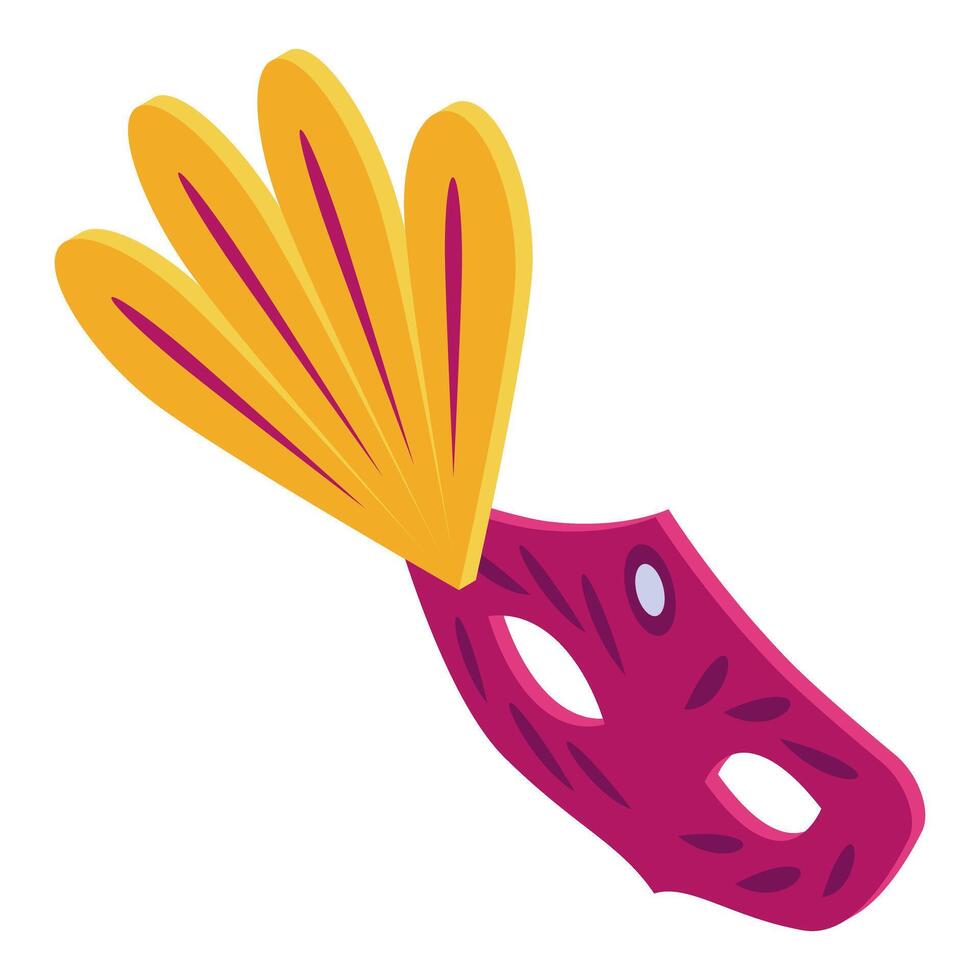 Carnival mask with feathers is showing mystery concept vector