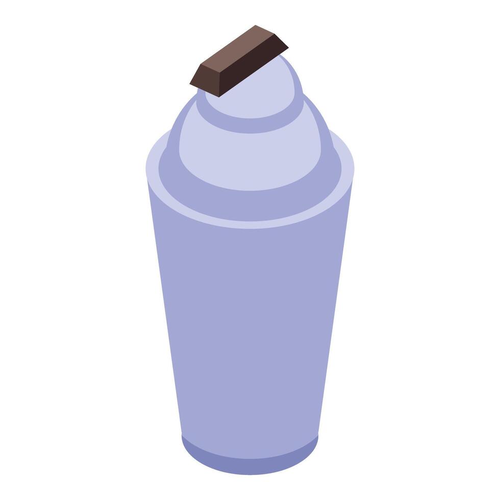 Chocolate bar resting on a closed cocktail shaker vector