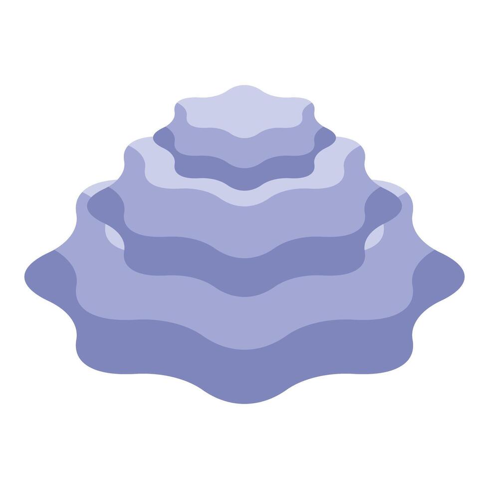 Abstract shape forming a mountain with a wavy texture vector